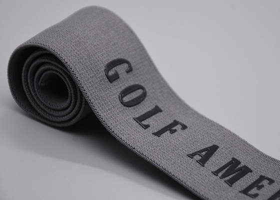 bande élastique faite sur commande de coton de vêtements de 45mm avec le logo brillant de silicone