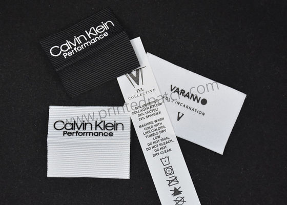 Labels en caoutchouc de silicone du drapeau 0.4mm sur bande noire de polyester