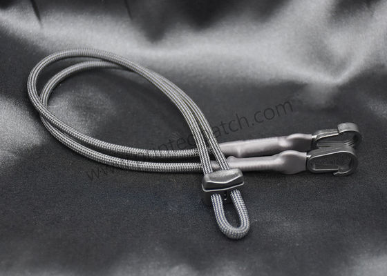 Corde élastique de cordon de boucle en métal d'OEM de Grey Matte pour le pantalon de survêtement