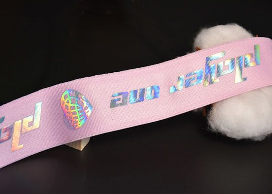 Bande élastique de sangle des pantalons 30mm de vêtements avec le logo brillant imprimé de TPU