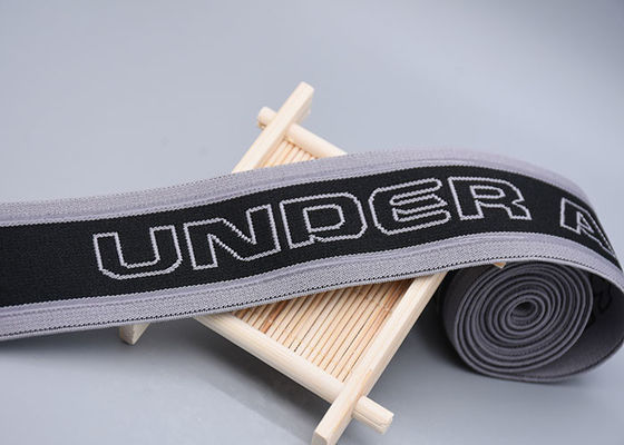 La double bande élastique dégrossie de jacquard avec imprimé non glissent la bande transparente de silicone