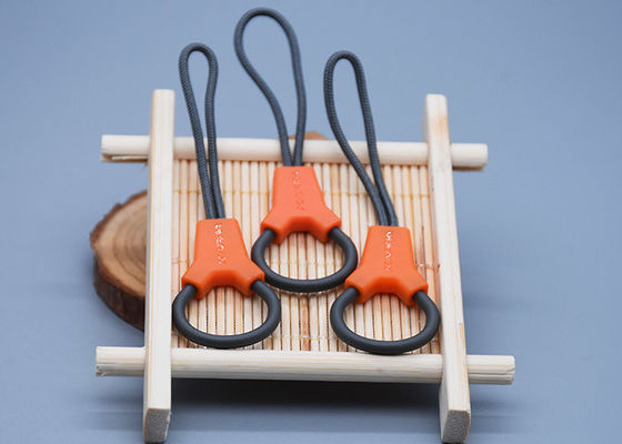 2 couleurs Logo Plastic Zipper Pull Polyester fait sur commande pour des vêtements